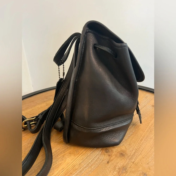 Vintage COACH Black Leather Backpack 9791 - Picture 2 of 5